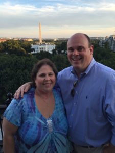 Picture of Roz and Mark in Washington DC with the monument 